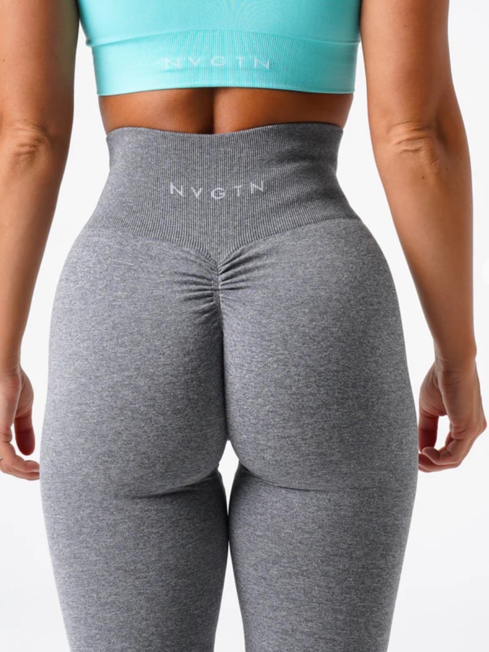 NVGTN High-Waist Scrunch Seamless Leggings - Gray